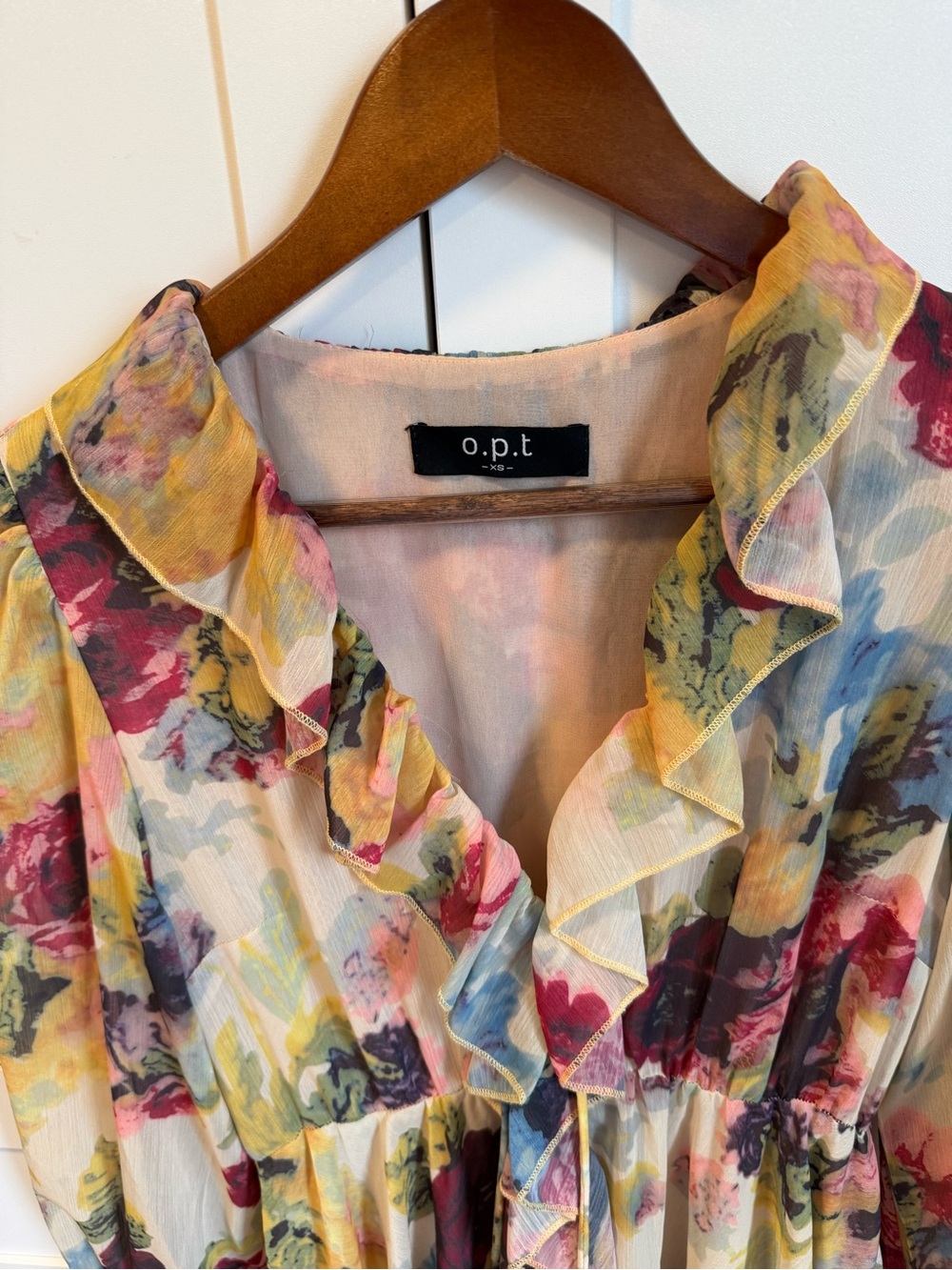 o.p.t. Floral Ruffle Mini Dress in Multi-Color - Picture 2 of 4
